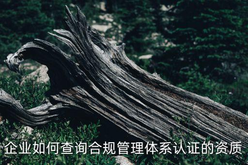 企業(yè)如何查詢合規(guī)管理體系認證的資質(zhì)