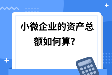 小微企業(yè)的資產(chǎn)總額如何算？